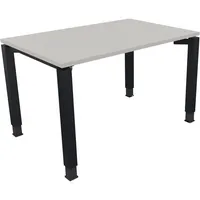 Soennecken Schreibtisch All in One, manuell höhenverstellbar, 68-82cm (H), 120x80cm (BxT), rechteckig, lichtgrau / anthrazit metallic 40039