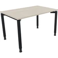 Soennecken Schreibtisch All in One, manuell höhenverstellbar, 68-82cm (H), 120x80cm (BxT), rechteckig, akazie hell / anthrazit metallic 400