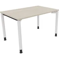 Soennecken Schreibtisch All in One, manuell höhenverstellbar, 68-82cm (H), 120x80cm (BxT), rechteckig, akazie hell / weiß 4003969079885 Soe