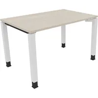 Soennecken Schreibtisch All in One, manuell höhenverstellbar, 68-82cm (H), 120x80cm (BxT), rechteckig, akazie hell / weiß 4003969075979 Soe