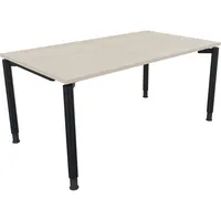 Soennecken Schreibtisch All in One, manuell höhenverstellbar, 68-82cm (H), 160x90cm (BxT), rechteckig, akazie hell / anthrazit metallic 400
