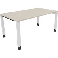 Soennecken Schreibtisch All in One, manuell höhenverstellbar, 68-82cm (H), 160x90cm (BxT), rechteckig, akazie hell / weiß 4003969077263 Soe