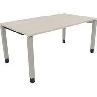 Soennecken Schreibtisch All in One, manuell höhenverstellbar, 68-82cm (H), 160x90cm (BxT), rechteckig, akazie hell / silberaluminium 400396