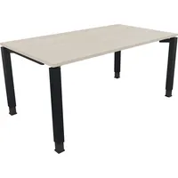 Soennecken Schreibtisch All in One, manuell höhenverstellbar, 68-82cm (H), 160x90cm (BxT), rechteckig, akazie hell / anthrazit metallic 400