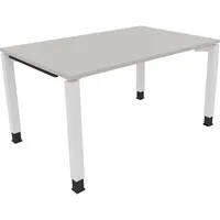 Soennecken Schreibtisch All in One, manuell höhenverstellbar, 68-82cm (H), 140x90cm (BxT), rechteckig, lichtgrau / weiß 4003969076310 Soenn