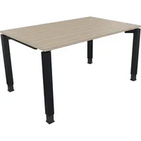 Soennecken Schreibtisch All in One, manuell höhenverstellbar, 68-82cm (H), 140x90cm (BxT), rechteckig, eiche natur / anthrazit metallic 400