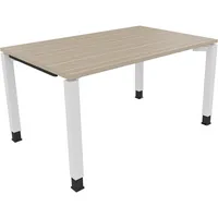 Soennecken Schreibtisch All in One, manuell höhenverstellbar, 68-82cm (H), 140x90cm (BxT), rechteckig, eiche natur / weiß 4003969076389 Soe