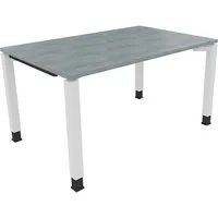 Soennecken Schreibtisch All in One, manuell höhenverstellbar, 68-82cm (H), 140x90cm (BxT), rechteckig, beton hell / weiß 4003969076358 Soen
