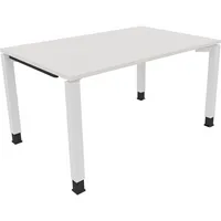 Soennecken Schreibtisch All in One, manuell höhenverstellbar, 68-82cm (H), 140x90cm (BxT), rechteckig, weiß / weiß 4003969076365 Soennecken