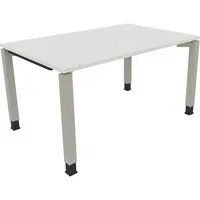Soennecken Schreibtisch All in One, manuell höhenverstellbar, 68-82cm (H), 140x90cm (BxT), rechteckig, weiß / silberaluminium 4003969076327