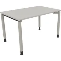Soennecken Schreibtisch All in One, manuell höhenverstellbar, 68-82cm (H), 120x80cm (BxT), rechteckig, lichtgrau / silberaluminium 40039690