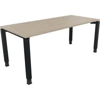 Soennecken Schreibtisch All in One, manuell höhenverstellbar, 68-82cm (H), 180x80cm (BxT), rechteckig, eiche natur / anthrazit metallic 400