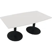 Soennecken Besprechungstisch communication, 72cm (H), 180x80/90cm (BxT), Tonnenform, weiß / anthrazit metallic 4003969064898 Soennecken