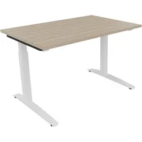 Soennecken Schreibtisch All in One, manuell höhenverstellbar, 65-85cm (H), 120x80cm (BxT), rechteckig, eiche natur / weiß 4003969071223 Soe