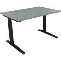 Soennecken Schreibtisch All in One, manuell höhenverstellbar, 65-85cm (H), 120x80cm (BxT), rechteckig, beton hell / anthrazit metallic 4003