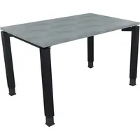 Soennecken Schreibtisch All in One, manuell höhenverstellbar, 68-82cm (H), 120x80cm (BxT), rechteckig, beton hell / anthrazit metallic 4003