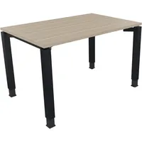 Soennecken Schreibtisch All in One, manuell höhenverstellbar, 68-82cm (H), 120x80cm (BxT), rechteckig, eiche natur / anthrazit metallic 400