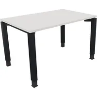 Soennecken Schreibtisch All in One, manuell höhenverstellbar, 68-82cm (H), 120x80cm (BxT), rechteckig, weiß / anthrazit metallic 4003969076