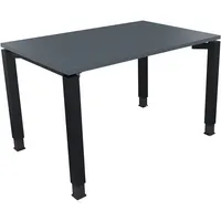 Soennecken Schreibtisch All in One, manuell höhenverstellbar, 68-82cm (H), 120x80cm (BxT), rechteckig, lavagrau / anthrazit metallic 400396