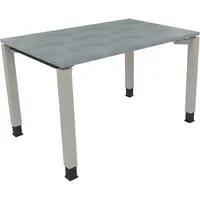 Soennecken Schreibtisch All in One, manuell höhenverstellbar, 68-82cm (H), 120x80cm (BxT), rechteckig, beton hell / silberaluminium 4003969