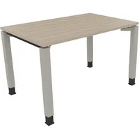 Soennecken Schreibtisch All in One, manuell höhenverstellbar, 68-82cm (H), 120x80cm (BxT), rechteckig, eiche natur / silberaluminium 400396
