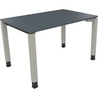 Soennecken Schreibtisch All in One, manuell höhenverstellbar, 68-82cm (H), 120x80cm (BxT), rechteckig, lavagrau / silberaluminium 400396907