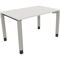 Soennecken Schreibtisch All in One, manuell höhenverstellbar, 68-82cm (H), 120x80cm (BxT), rechteckig, weiß / silberaluminium 4003969076006