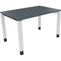 Soennecken Schreibtisch All in One, manuell höhenverstellbar, 68-82cm (H), 120x80cm (BxT), rechteckig, lavagrau / weiß 4003969075993 Soenne
