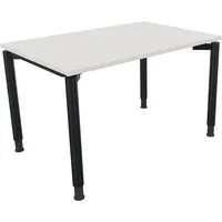 Soennecken Schreibtisch All in One, manuell höhenverstellbar, 68-82cm (H), 120x80cm (BxT), rechteckig, weiß / anthrazit metallic 4003969080