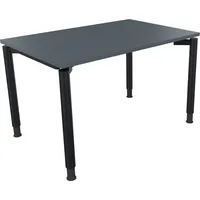 Soennecken Schreibtisch All in One, manuell höhenverstellbar, 68-82cm (H), 120x80cm (BxT), rechteckig, lavagrau / anthrazit metallic 400396