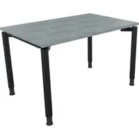 Soennecken Schreibtisch All in One, manuell höhenverstellbar, 68-82cm (H), 120x80cm (BxT), rechteckig, beton hell / anthrazit metallic 4003