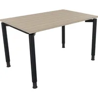 Soennecken Schreibtisch All in One, manuell höhenverstellbar, 68-82cm (H), 120x80cm (BxT), rechteckig, eiche natur / anthrazit metallic 400