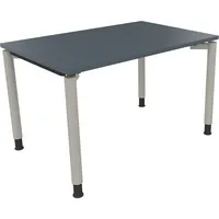 Soennecken Schreibtisch All in One, manuell höhenverstellbar, 68-82cm (H), 120x80cm (BxT), rechteckig, lavagrau / silberaluminium 400396907