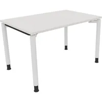 Soennecken Schreibtisch All in One, manuell höhenverstellbar, 68-82cm (H), 120x80cm (BxT), rechteckig, weiß / weiß 4003969079946 Soennecken