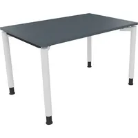 Soennecken Schreibtisch All in One, manuell höhenverstellbar, 68-82cm (H), 120x80cm (BxT), rechteckig, lavagrau / weiß 4003969079922 Soenne