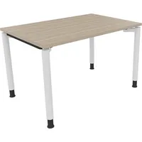 Soennecken Schreibtisch All in One, manuell höhenverstellbar, 68-82cm (H), 120x80cm (BxT), rechteckig, eiche natur / weiß 4003969079830 Soe