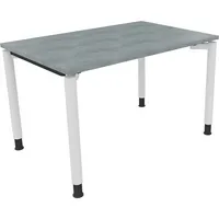 Soennecken Schreibtisch All in One, manuell höhenverstellbar, 68-82cm (H), 120x80cm (BxT), rechteckig, beton hell / weiß 4003969079854 Soen