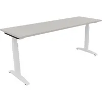 Soennecken Schreibtisch All in One, manuell höhenverstellbar, 65-85cm (H), 180x60cm (BxT), rechteckig, lichtgrau / weiß 4003969074194 Soenn