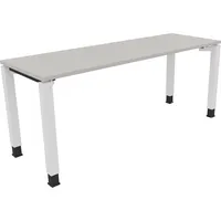 Soennecken Schreibtisch All in One, manuell höhenverstellbar, 68-82cm (H), 180x60cm (BxT), rechteckig, lichtgrau / weiß 4003969078161 Soenn