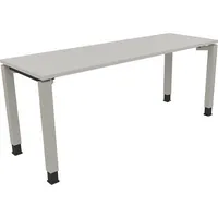 Soennecken Schreibtisch All in One, manuell höhenverstellbar, 68-82cm (H), 180x60cm (BxT), rechteckig, lichtgrau / silberaluminium 40039690