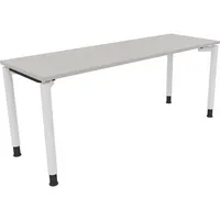 Soennecken Schreibtisch All in One, manuell höhenverstellbar, 68-82cm (H), 180x60cm (BxT), rechteckig, lichtgrau / weiß 4003969086548 Soenn