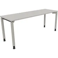 Soennecken Schreibtisch All in One, manuell höhenverstellbar, 68-82cm (H), 180x60cm (BxT), rechteckig, lichtgrau / silberaluminium 40039690