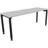 Soennecken Schreibtisch All in One, manuell höhenverstellbar, 68-82cm (H), 180x60cm (BxT), rechteckig, lichtgrau / anthrazit metallic 40039