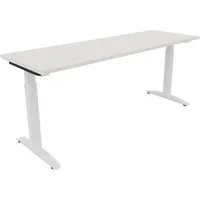 Soennecken Schreibtisch All in One, manuell höhenverstellbar, 65-85cm (H), 180x60cm (BxT), rechteckig, weiß / weiß 4003969074224 Soennecken