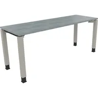 Soennecken Schreibtisch All in One, manuell höhenverstellbar, 68-82cm (H), 180x60cm (BxT), rechteckig, beton hell / silberaluminium 4003969