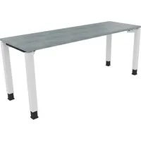 Soennecken Schreibtisch All in One, manuell höhenverstellbar, 68-82cm (H), 180x60cm (BxT), rechteckig, beton hell / weiß 4003969078093 Soen