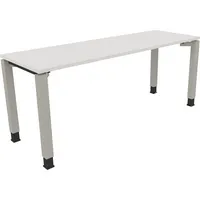 Soennecken Schreibtisch All in One, manuell höhenverstellbar, 68-82cm (H), 180x60cm (BxT), rechteckig, weiß / silberaluminium 4003969078185