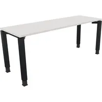 Soennecken Schreibtisch All in One, manuell höhenverstellbar, 68-82cm (H), 180x100cm (BxT), rechteckig, weiß / anthrazit metallic 400396907