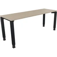 Soennecken Schreibtisch All in One, manuell höhenverstellbar, 68-82cm (H), 180x60cm (BxT), rechteckig, eiche natur / anthrazit metallic 400