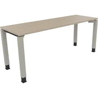 Soennecken Schreibtisch All in One, manuell höhenverstellbar, 68-82cm (H), 180x60cm (BxT), rechteckig, eiche natur / silberaluminium 400396